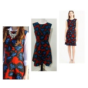 J Crew Women’s Size 6 Sleeveless Lined Floral Mini Dress - Maroon and Blue EUC